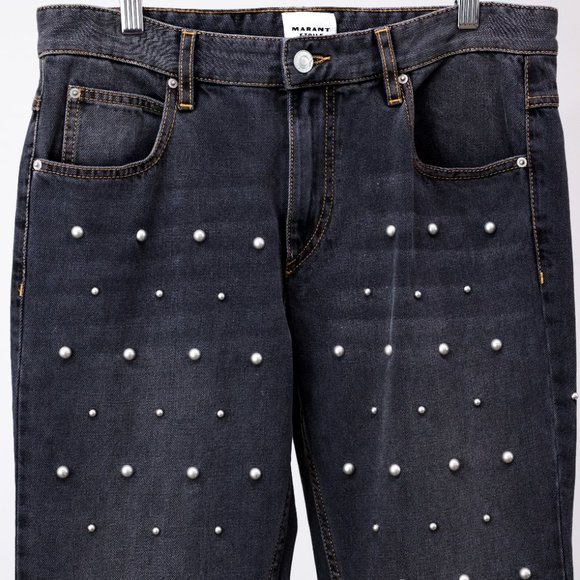 Isabel Marant Etoile Beaded Dulano Denim Trousers - Picture 4 of 12